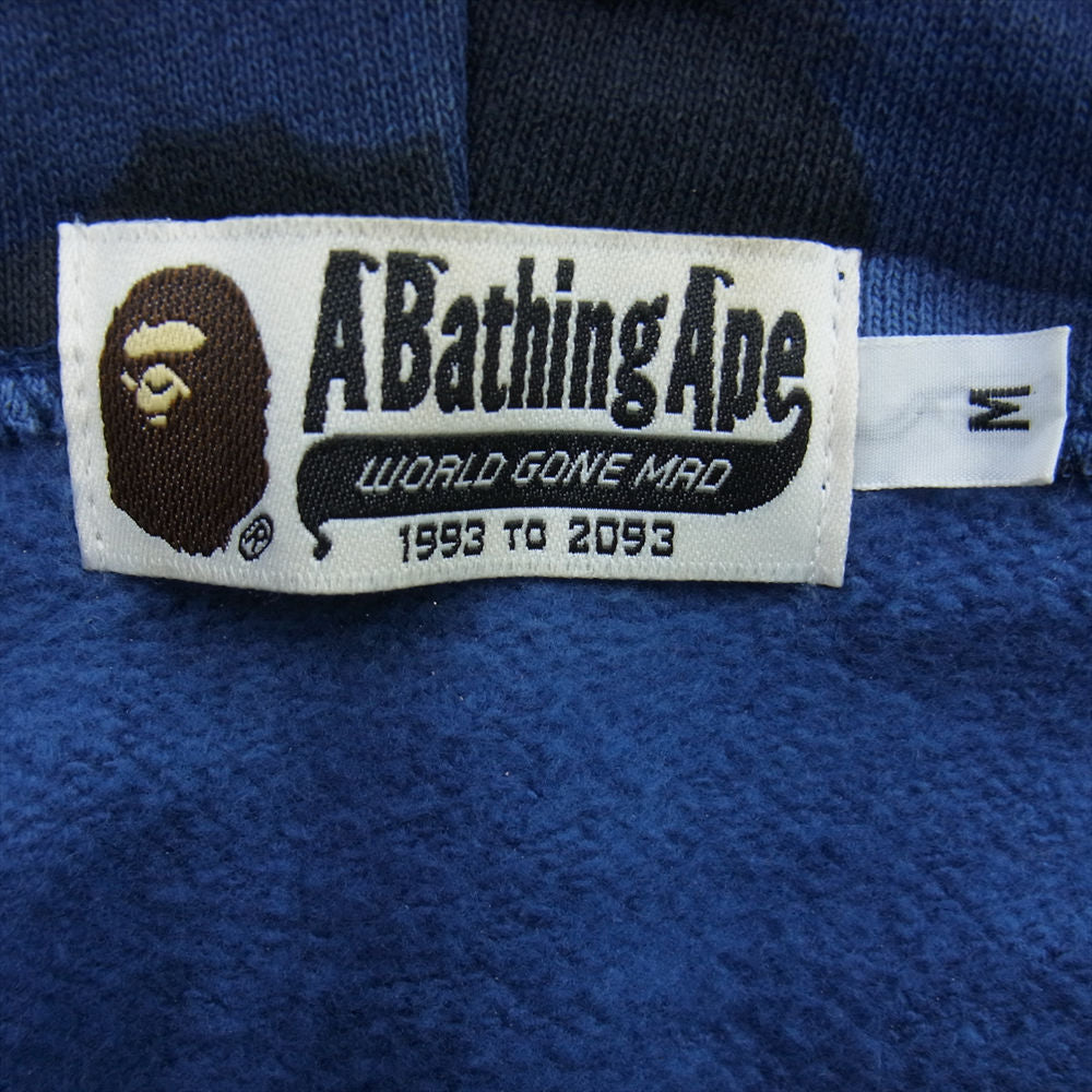A BATHING APE アベイシングエイプ 1870-115-049 SHARK FULL ZIP HOODIE カモフラ サルカモ シャーク フル ジップ パーカー ブルー マルチカラー系 M【中古】