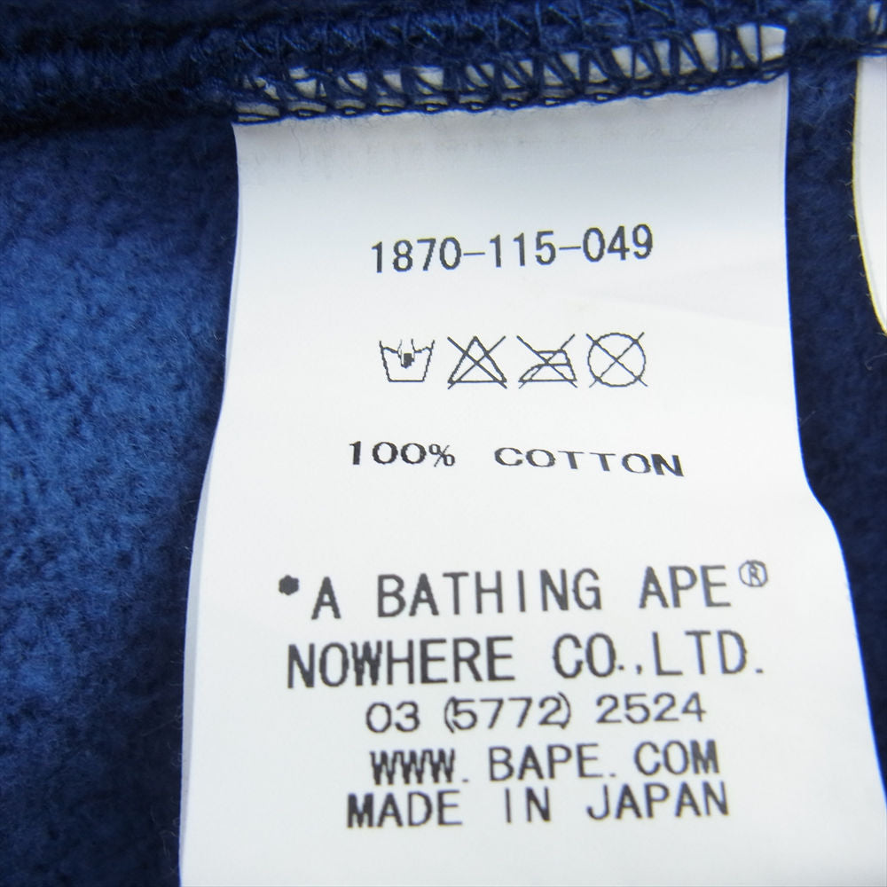 A BATHING APE アベイシングエイプ 1870-115-049 SHARK FULL ZIP HOODIE カモフラ サルカモ シャーク フル ジップ パーカー ブルー マルチカラー系 M【中古】