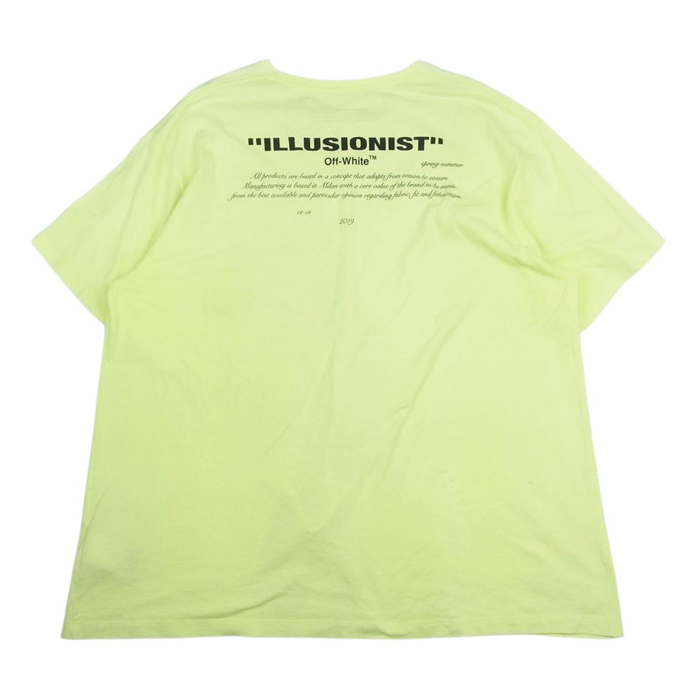 OFF-WHITE オフホワイト 19SS  OMAA038S19185002 マイケルジャクソン プリント オーバーサイズ 半袖 Tシャツ イエロー系 L【中古】