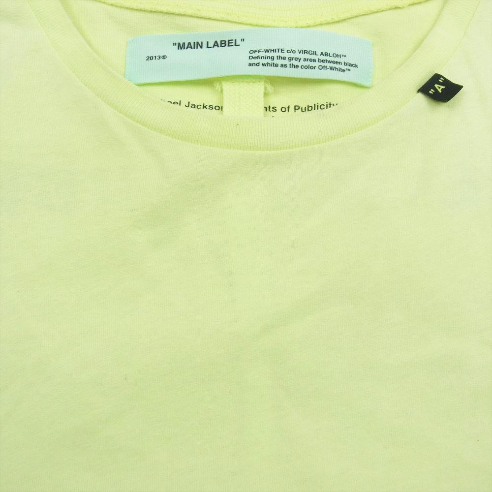 OFF-WHITE オフホワイト 19SS  OMAA038S19185002 マイケルジャクソン プリント オーバーサイズ 半袖 Tシャツ イエロー系 L【中古】