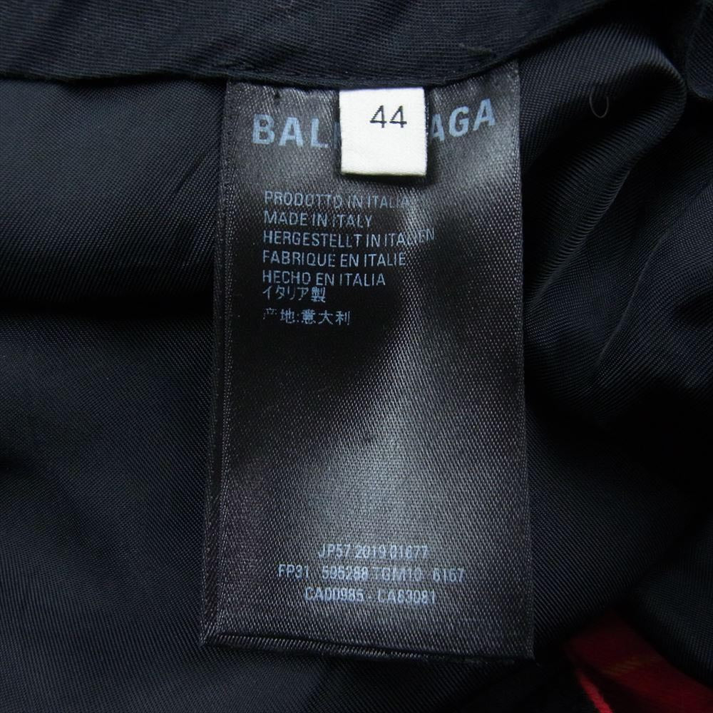 BALENCIAGA バレンシアガ 595288 タータンチェック パンツ  レッド系 44【美品】【中古】