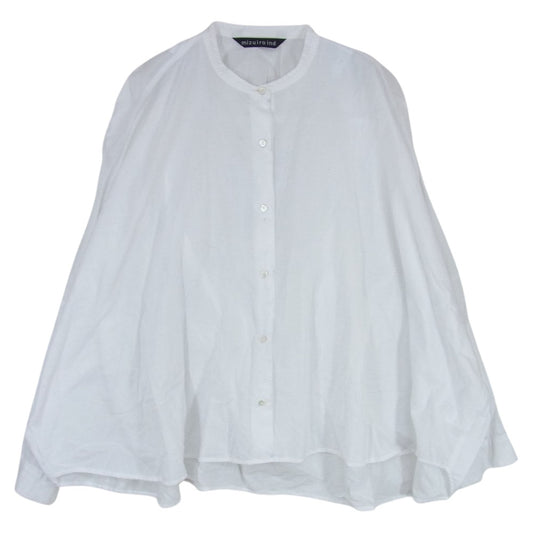 ミズイロインド 丸首 バンドカラー 長袖 シャツ ブラウス ホワイト ホワイト系【中古】