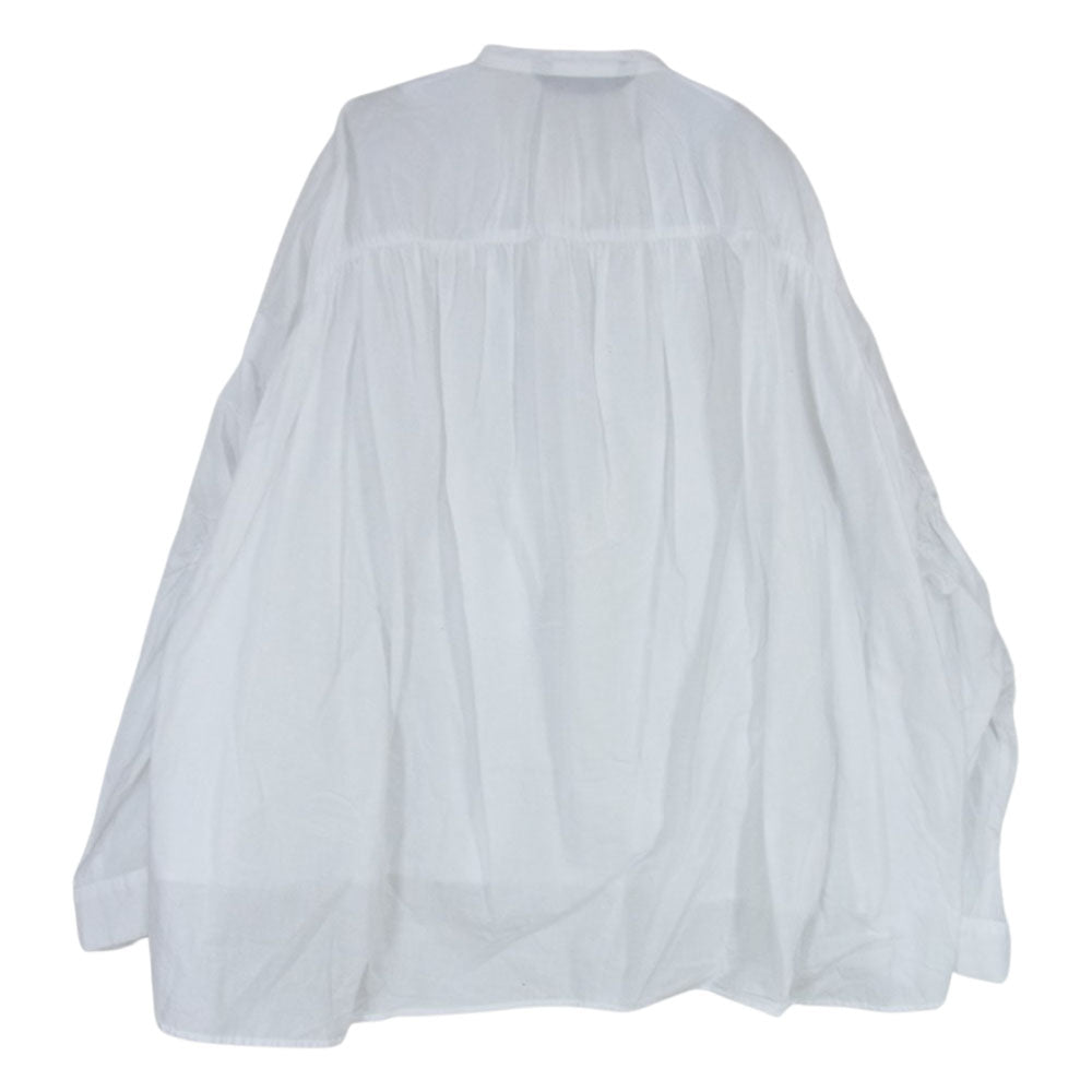 ミズイロインド 丸首 バンドカラー 長袖 シャツ ブラウス ホワイト ホワイト系【中古】