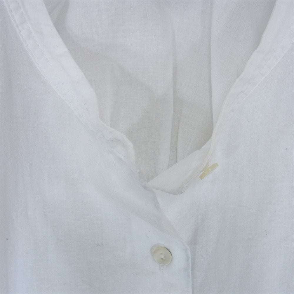 ミズイロインド 丸首 バンドカラー 長袖 シャツ ブラウス ホワイト ホワイト系【中古】