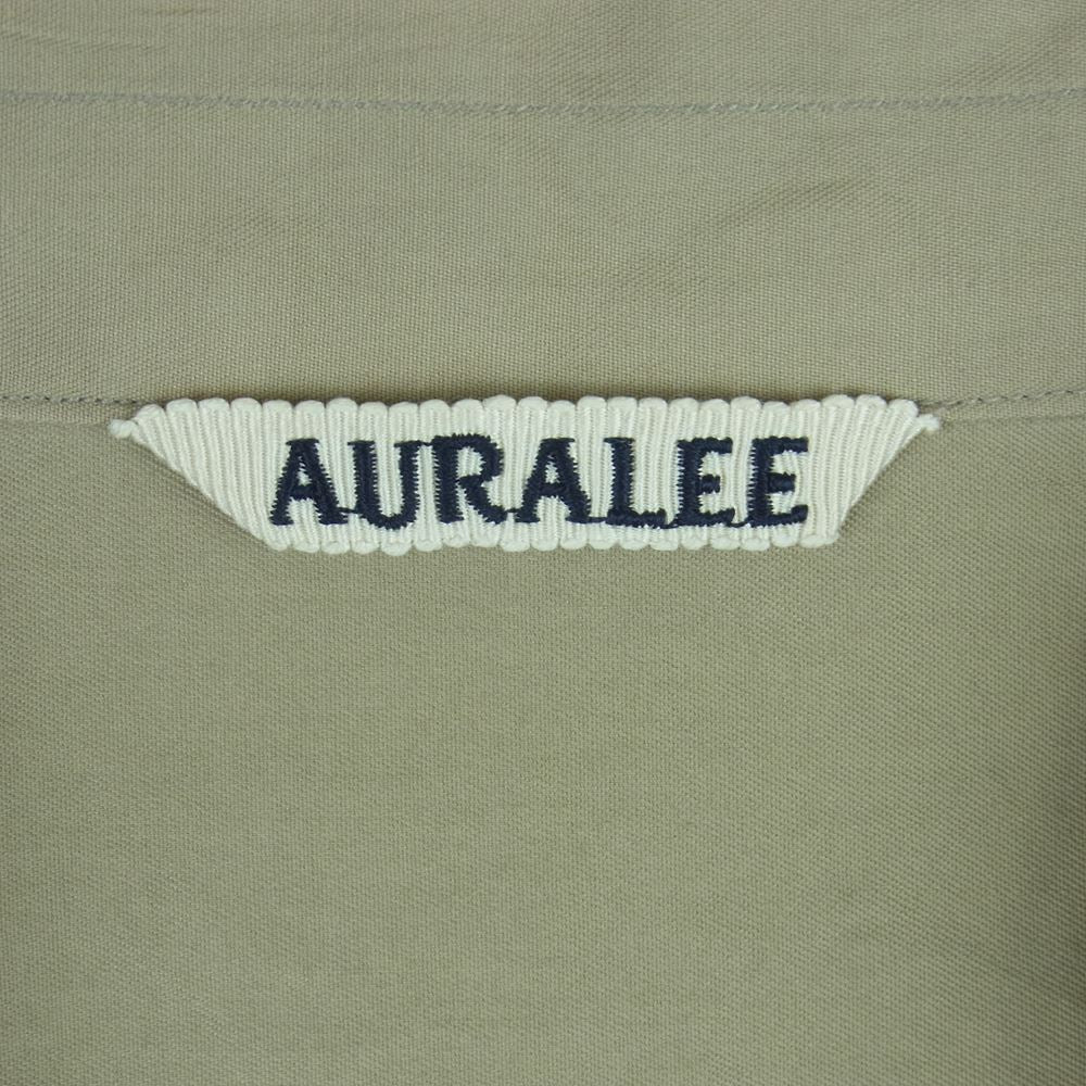 AURALEE オーラリー 18SS A8SS03TN WASHED FINX TWILL HALF SLEEVED BIG SHIRTS ウォッシュドフィンクス ツイル 半袖 シャツ グレイッシュベージュ系 3【中古】