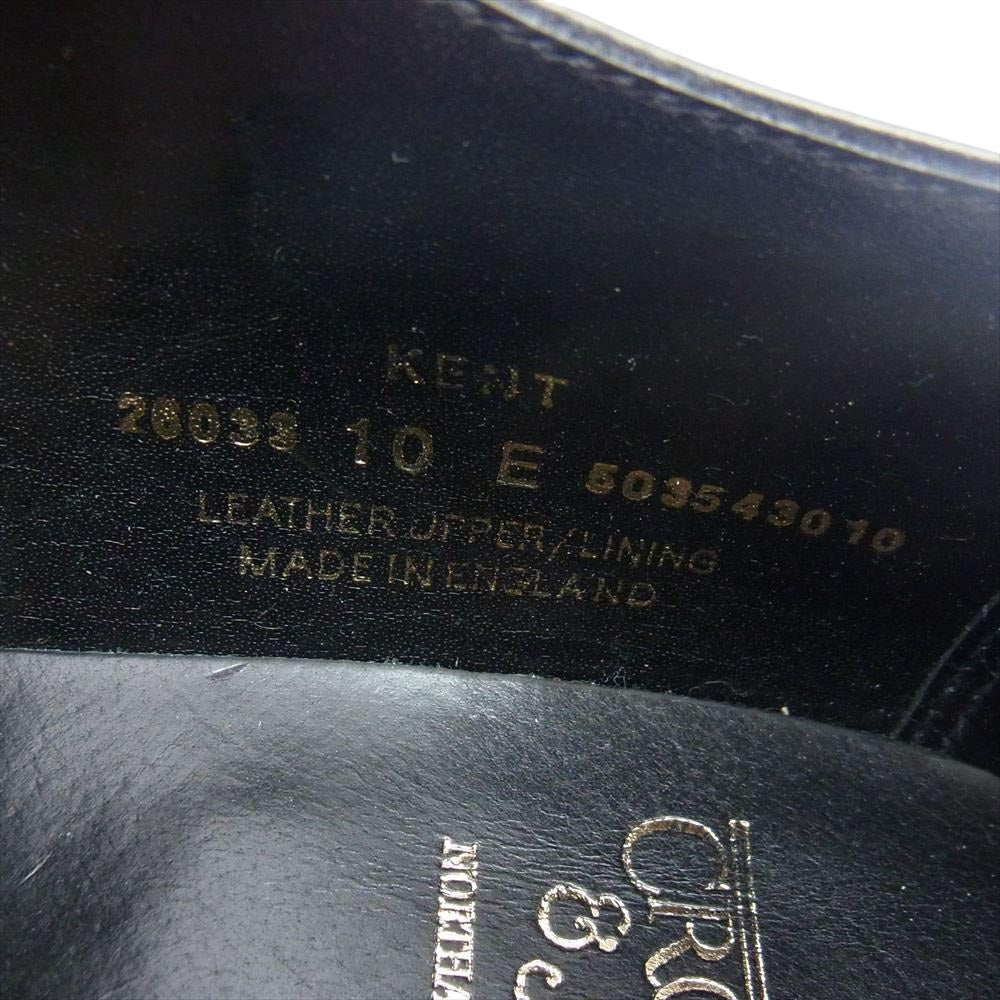 CROCKETT&JONES クロケットアンドジョーンズ KENT 347LAST ケント ブラックカーフ ストレートチップ レザー シューズ ブラック系 10E【新古品】【未使用】【中古】