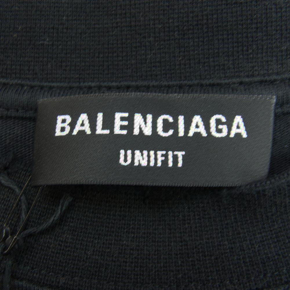 BALENCIAGA バレンシアガ 22SS 681046 クラッシュ加工 オーバーサイズ 長袖 Tシャツ カットソー ブラック系 L【新古品】【未使用】【中古】