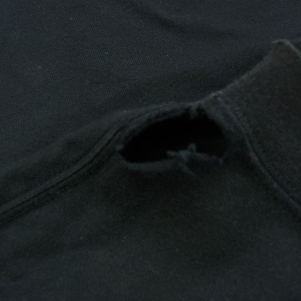 BALENCIAGA バレンシアガ 22SS 681046 クラッシュ加工 オーバーサイズ 長袖 Tシャツ カットソー ブラック系 L【新古品】【未使用】【中古】