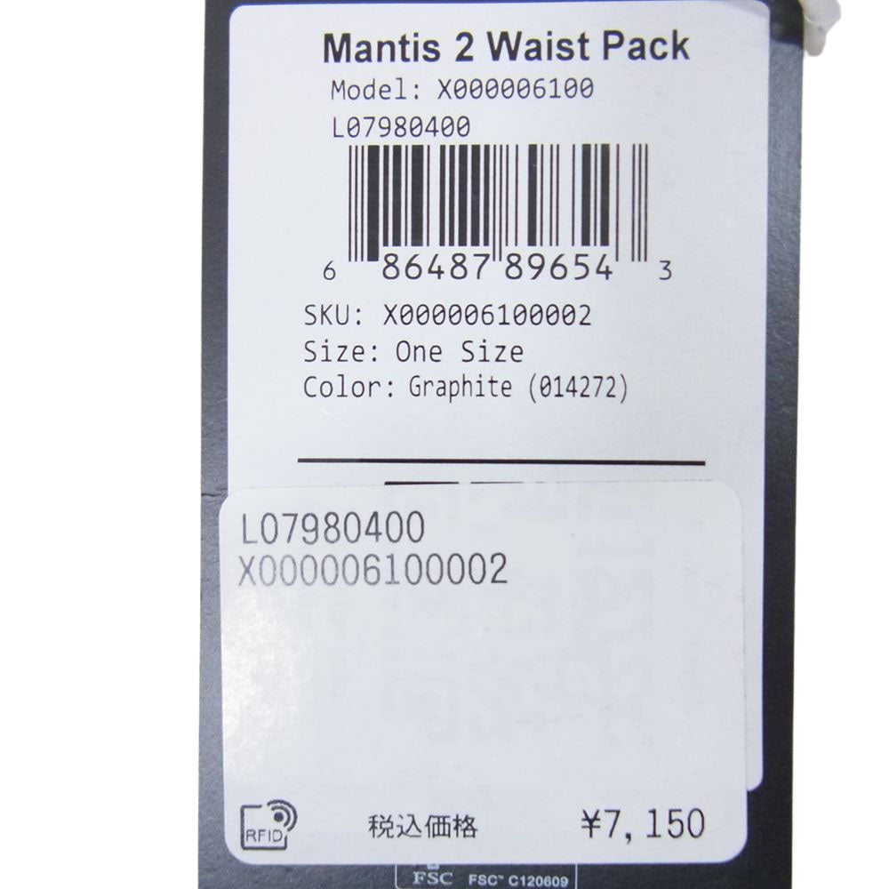 ARC'TERYX アークテリクス MANTIS 2 WAIST PACK マンティス2 ウエストバッグ ショルダーバッグ 26 GRAPHITE グレー系 ONE SIZE【美品】【中古】