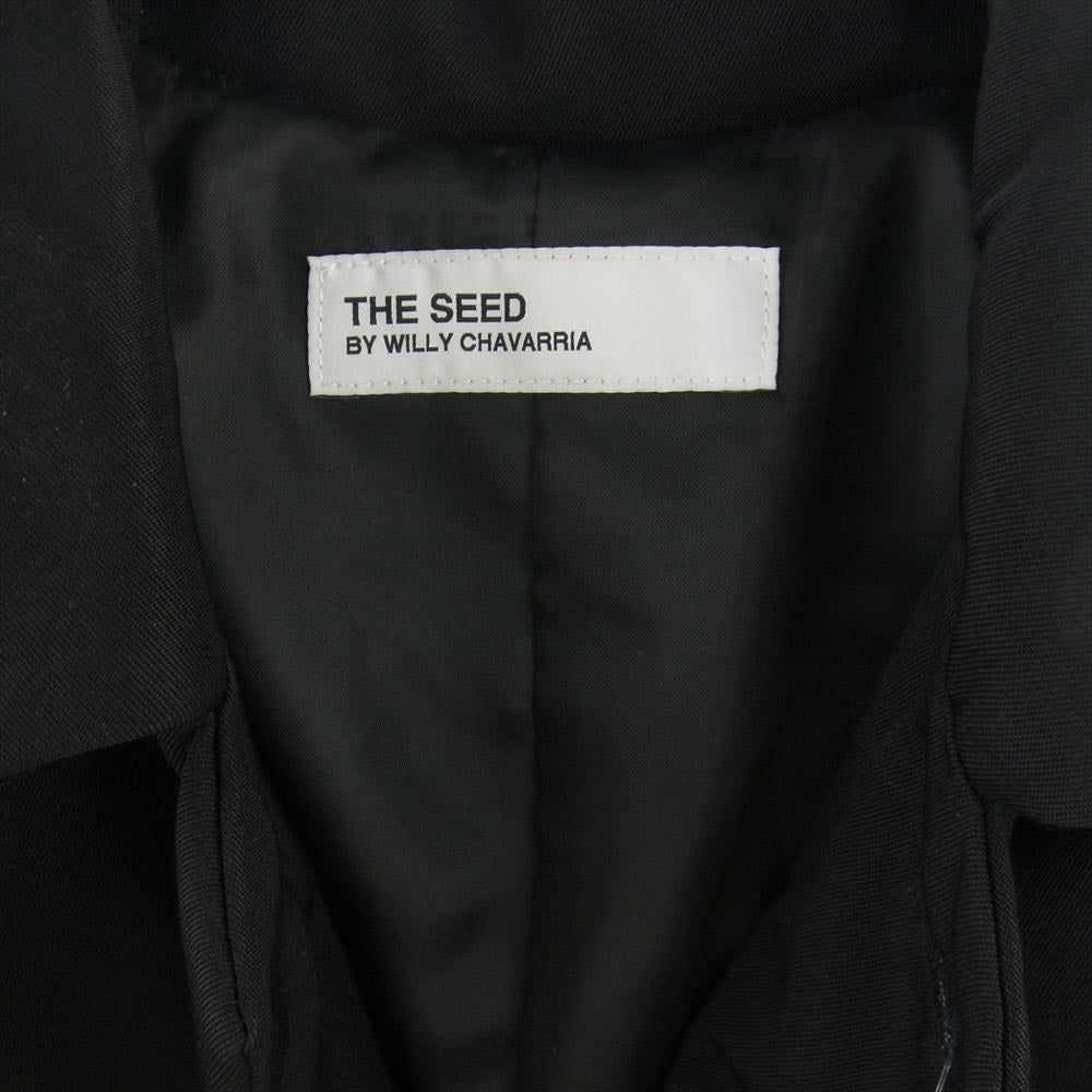 ザ シード バイ ウィリー チャヴァリア 22AW 22-020-596-2000-3-0 Strong coat ステンカラー 比翼 中綿 ストロング コート ブラック系 42【極上美品】【中古】