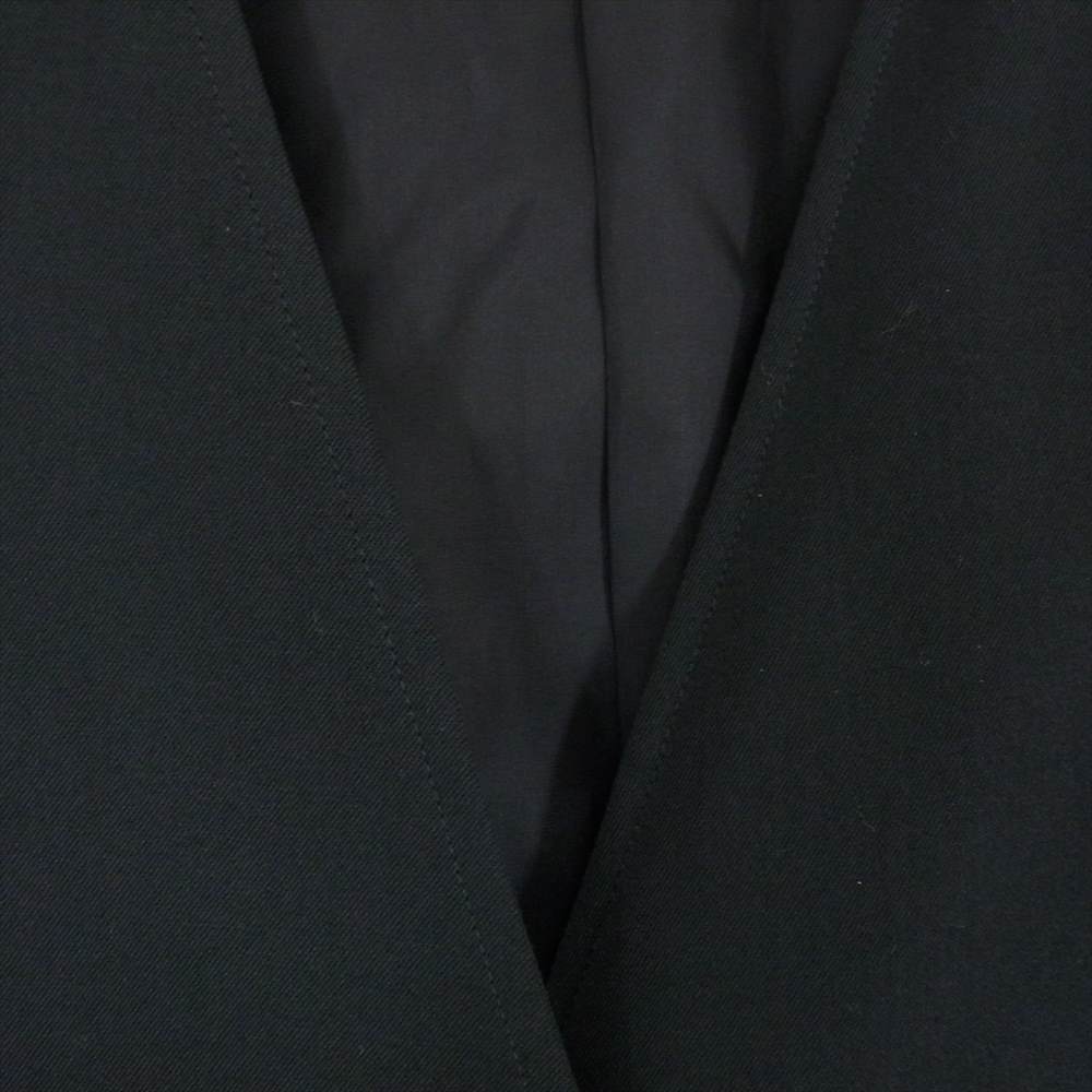 Yohji Yamamoto POUR HOMME ヨウジヤマモトプールオム HG-J11-100 PRODUCE プロデュース 100番ウールギャバジン シワギャバ ノーカラーロングJKT ジャケット コート ブラック系 3【美品】【中古】