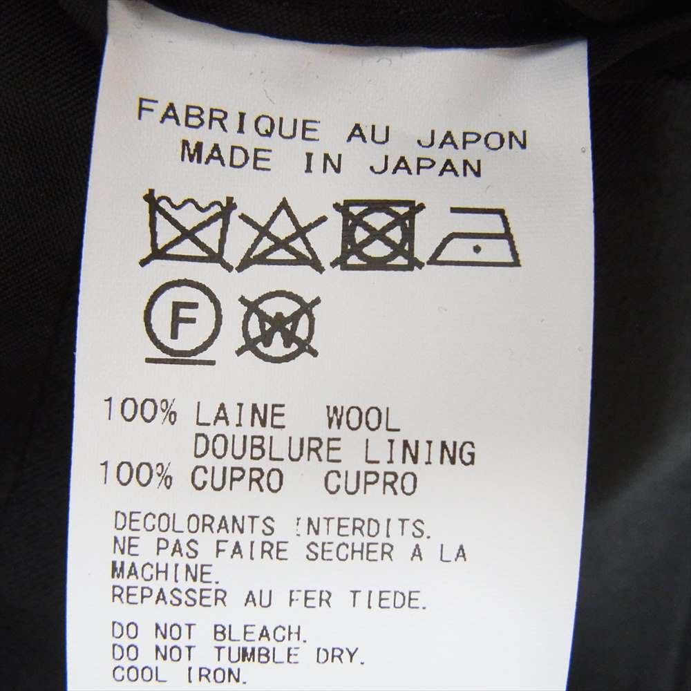 Yohji Yamamoto POUR HOMME ヨウジヤマモトプールオム HG-J11-100 PRODUCE プロデュース 100番ウールギャバジン シワギャバ ノーカラーロングJKT ジャケット コート ブラック系 3【美品】【中古】