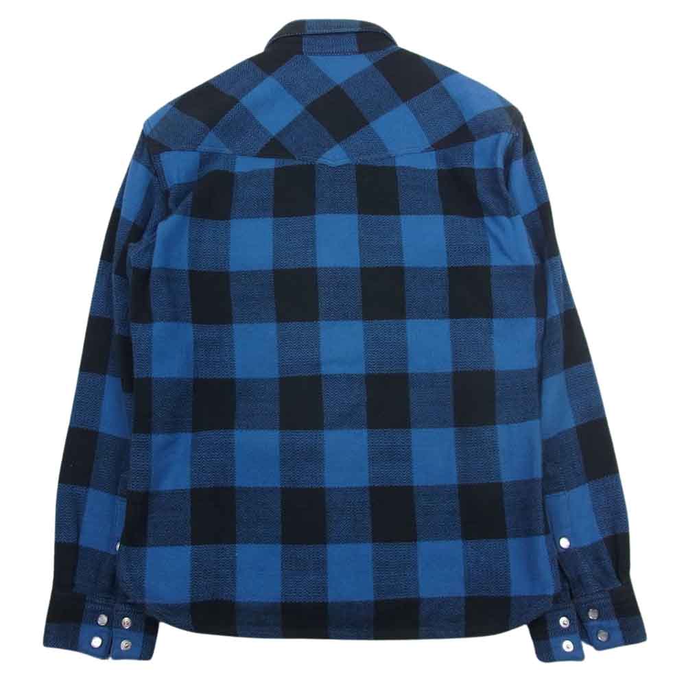 THE FLAT HEAD ザフラットヘッド ヘビーネル チェック ウエスタン シャツ ブルー系 ブラック系 38【中古】