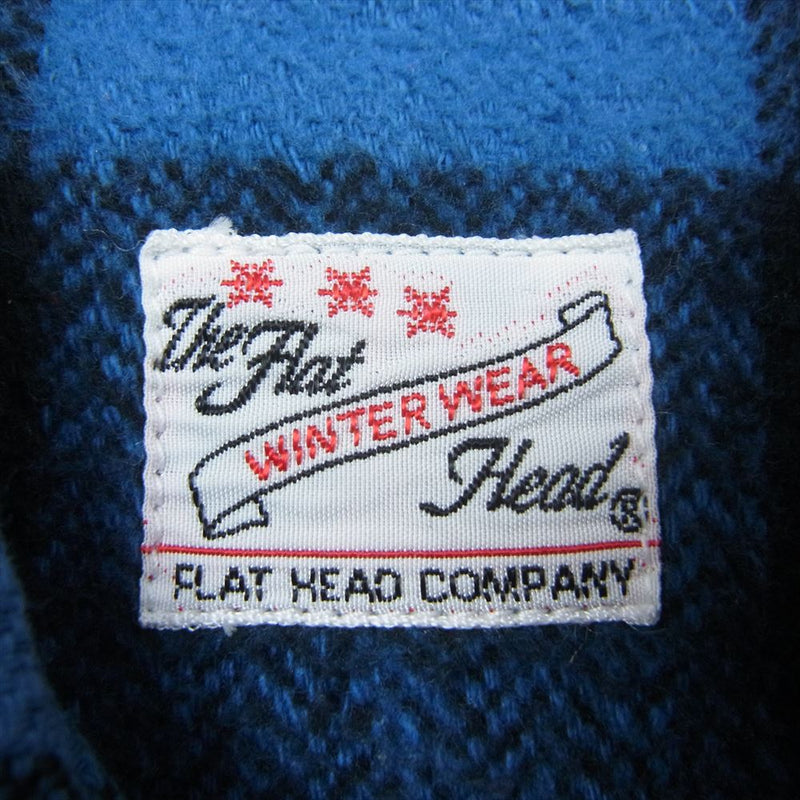 THE FLAT HEAD ザフラットヘッド ヘビーネル チェック ウエスタン シャツ ブルー系 ブラック系 38【中古】