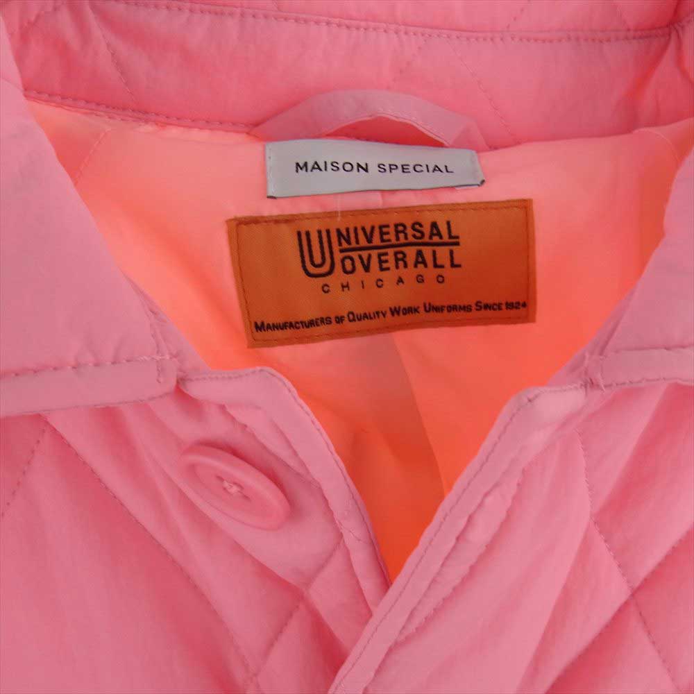 メゾン スペシャル UNIVERSAL OVERALL ユニバーサルオーバーオール フリーザー キルティング コート ピンク系 F【美品】【中古】