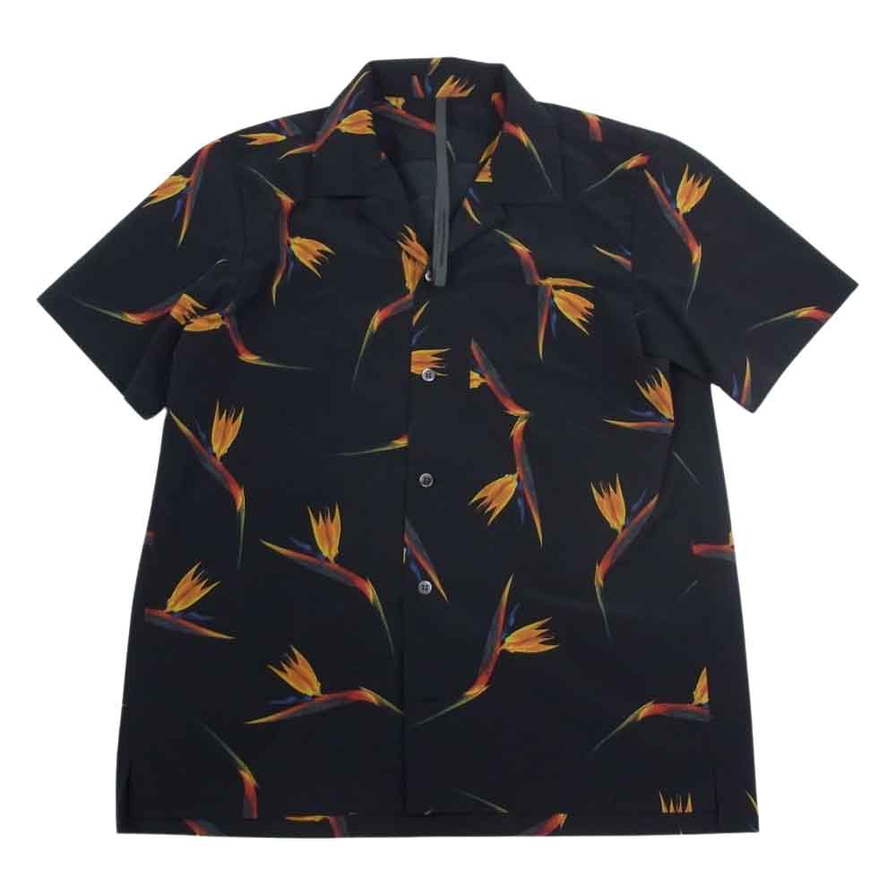 ATTACHMENT アタッチメント 19SS KS91-079 ストレッチ タフタ オープンカラー 半袖シャツ ブラック ブラック系 3【中古】