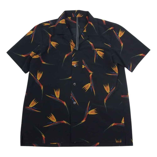 ATTACHMENT アタッチメント 19SS KS91-079 ストレッチ タフタ オープンカラー 半袖シャツ ブラック ブラック系 3【中古】