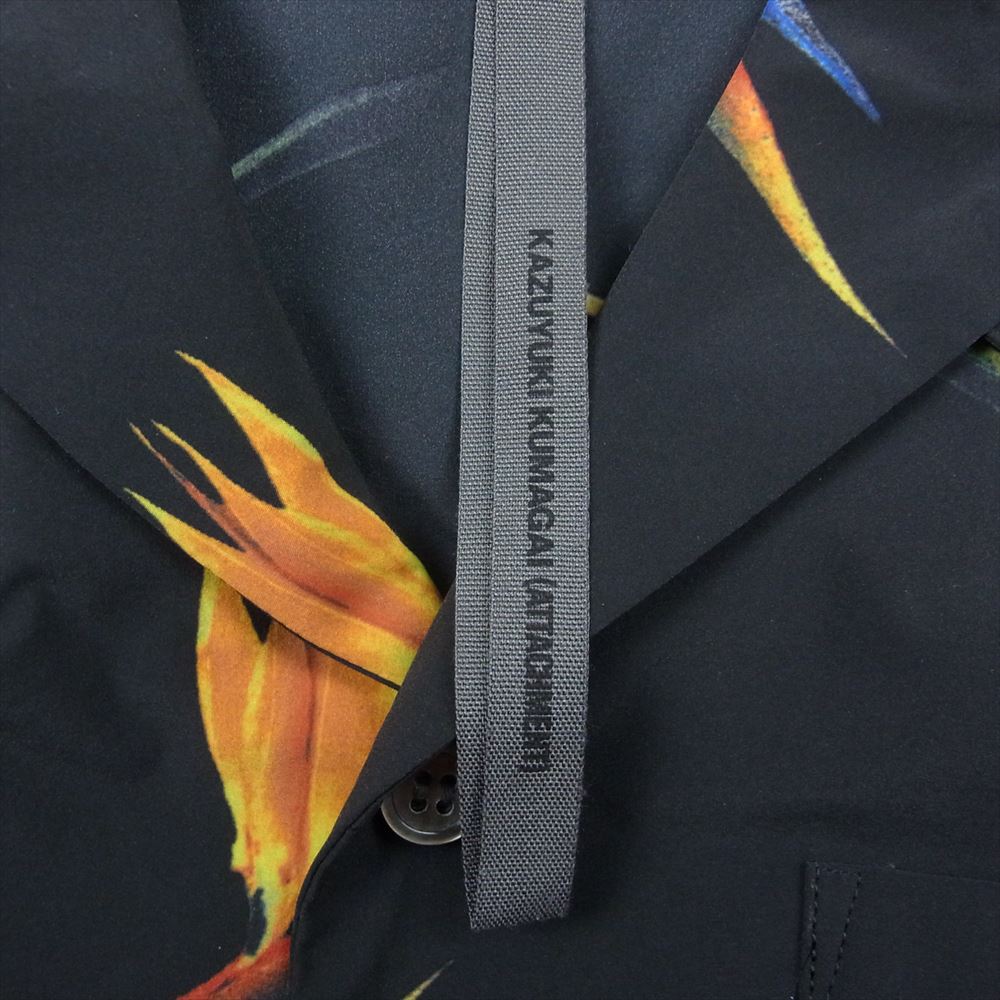 ATTACHMENT アタッチメント 19SS KS91-079 ストレッチ タフタ オープンカラー 半袖シャツ ブラック ブラック系 3【中古】