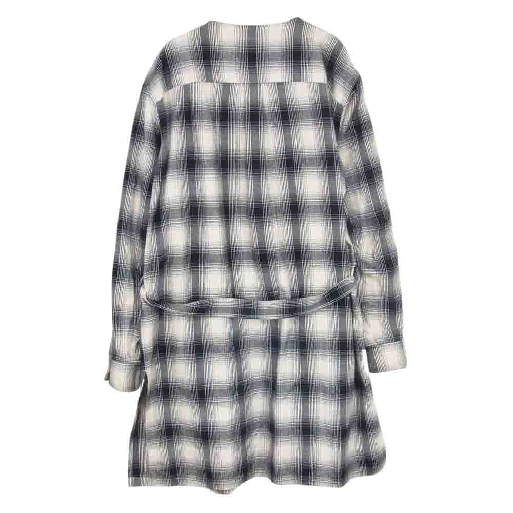 ATTACHMENT アタッチメント 15AW AC52-237 超長綿 ネルチェック ローブコート ブラック系 3【中古】