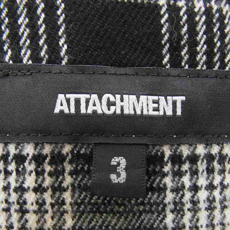 ATTACHMENT アタッチメント 15AW AC52-237 超長綿 ネルチェック ローブコート ブラック系 3【中古】