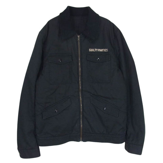 WACKO MARIA ワコマリア THE GAMBLERS LAW トランプ マリア プリント ロゴ ブルゾン ジャケット ブラック系 L【中古】