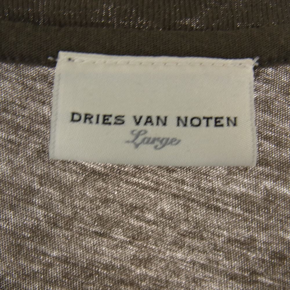 DRIES VAN NOTEN ドリスヴァンノッテン 2023845 国内正規品 エンブレム パッチ ワッペン 半袖 Tシャツ カーキ系 L【中古】