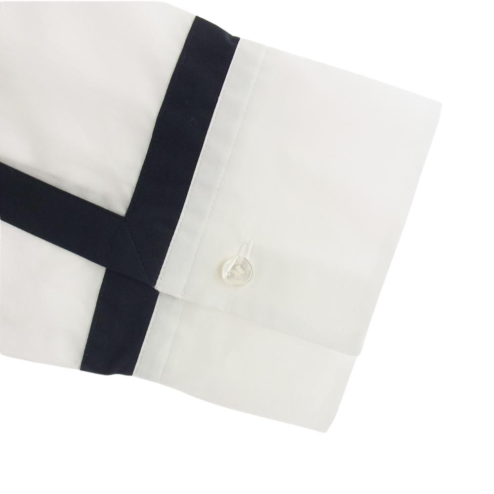 チノー 20SS 20SST301 コットン テープ バンドカラー ノーカラー 長袖 シャツ ホワイト系 46【極上美品】【中古】