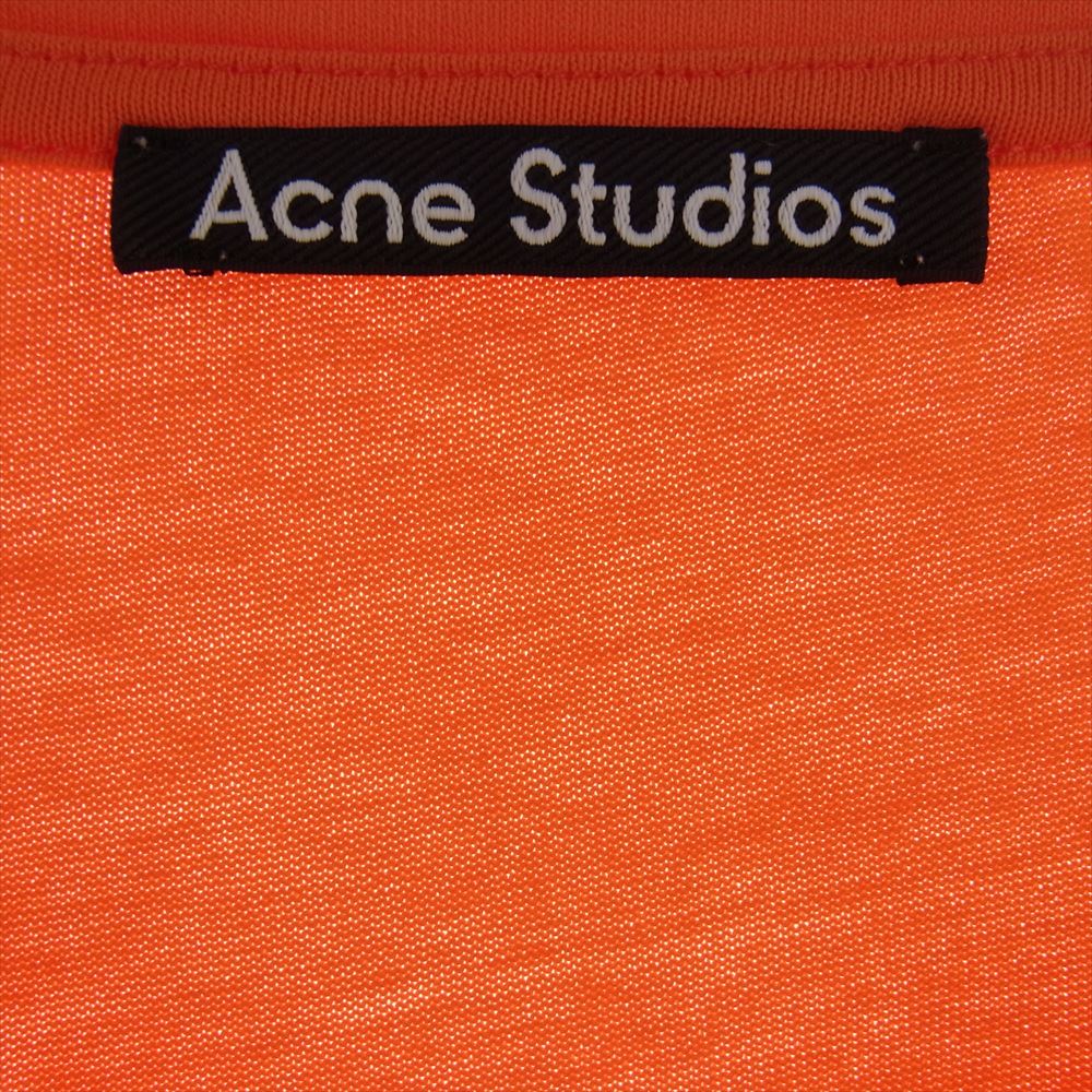 ACNE STUDIOS アクネストゥディオズ フェイスパッチ 半袖 Tシャツ オレンジ系 M【中古】