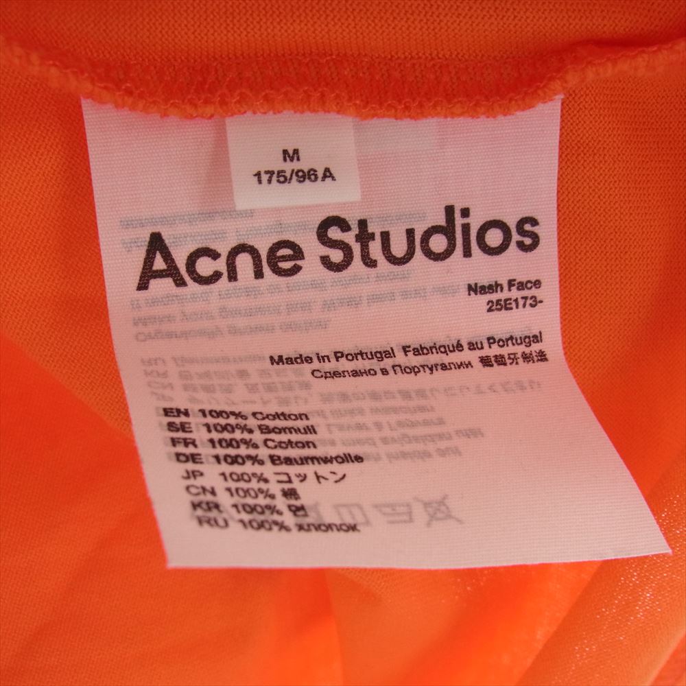 ACNE STUDIOS アクネストゥディオズ フェイスパッチ 半袖 Tシャツ オレンジ系 M【中古】