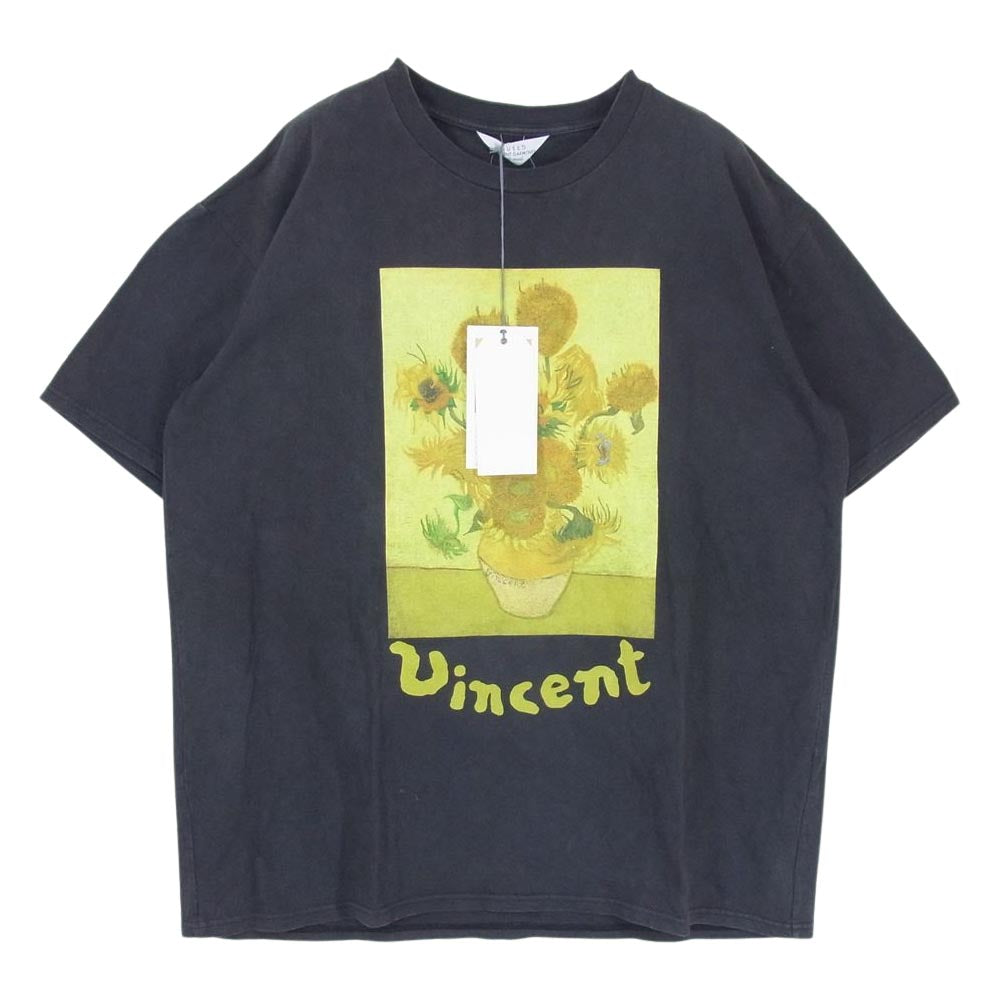 UNUSED アンユーズド US1634-c220s3 Van Gogh Museum Sunflowers ゴッホ ヒマワリ 半袖 Tシャツ ブラック系 3【極上美品】【中古】