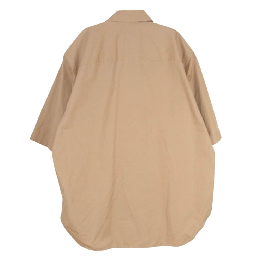 JIL SANDER ジルサンダー HS JM BM 0024 国内正規品 比翼 オーバーサイズ コットン 半袖 シャツ ブラウン系 39【美品】【中古】