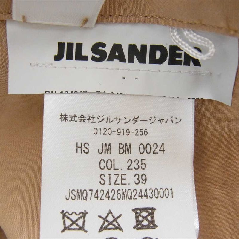 JIL SANDER ジルサンダー HS JM BM 0024 国内正規品 比翼 オーバーサイズ コットン 半袖 シャツ ブラウン系 39【美品】
