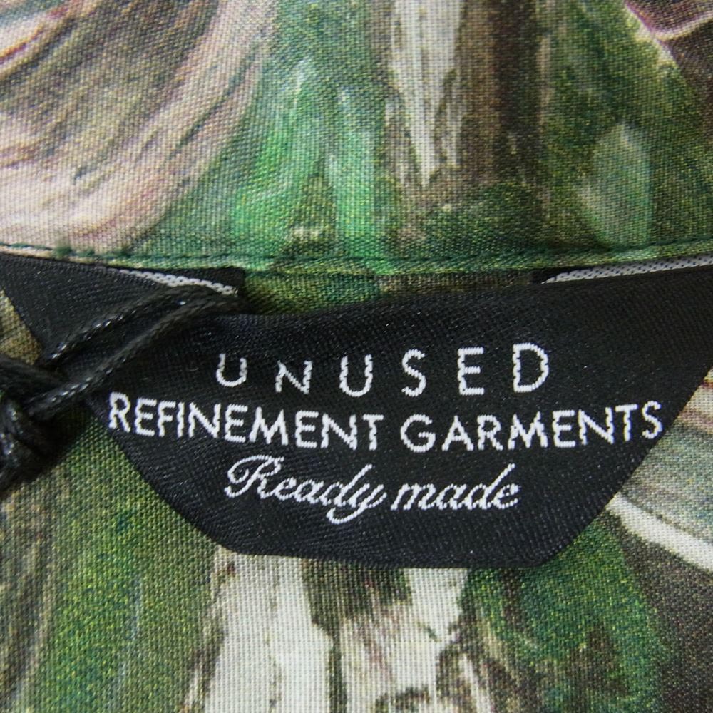 UNUSED アンユーズド US1630-C133s3 Van Gogh Museum Small Bottle with Peonies and Blue Delphinums ゴッホ 半袖 総柄 シャツ グリーン系 3【極上美品】【中古】