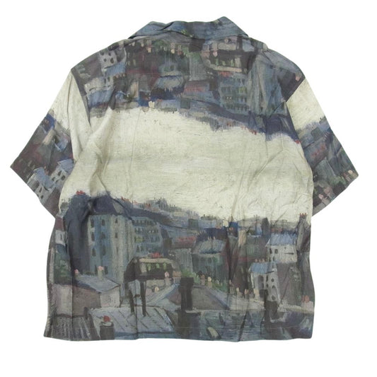 UNUSED アンユーズド US1632-C105s3 Van Gogh Museum View from Vincents Studio ゴッホ 半袖 総柄 シャツ モスグリーン系 3【極上美品】【中古】