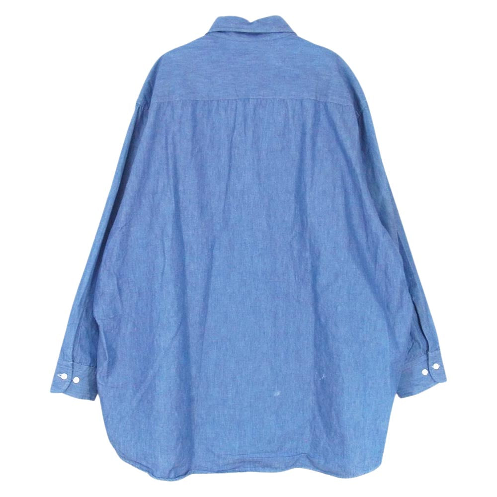 ヘリル 20-050-HL-8020-3 Cottoncashmere Workshirts コットン カシミヤ ワークシャツ ブルー系 サイズ表記無【美品】【中古】