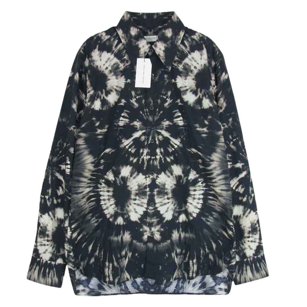 DRIES VAN NOTEN ドリスヴァンノッテン 3020700174 3770 国内正規品 タイダイ染め コットン 長袖 シャツ ブラック系 48【美品】【中古】