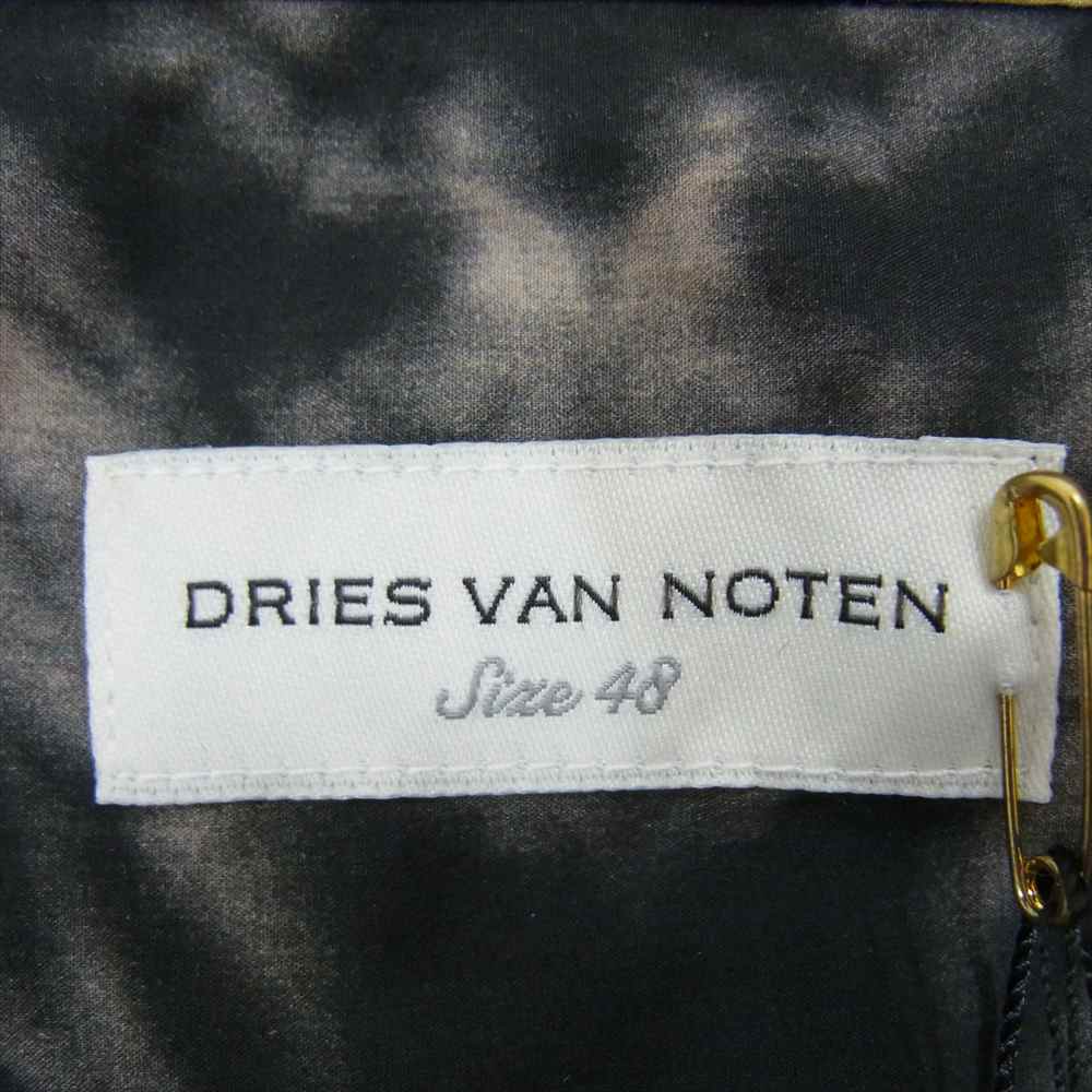 DRIES VAN NOTEN ドリスヴァンノッテン 3020700174 3770 国内正規品 タイダイ染め コットン 長袖 シャツ ブラック系 48【美品】【中古】