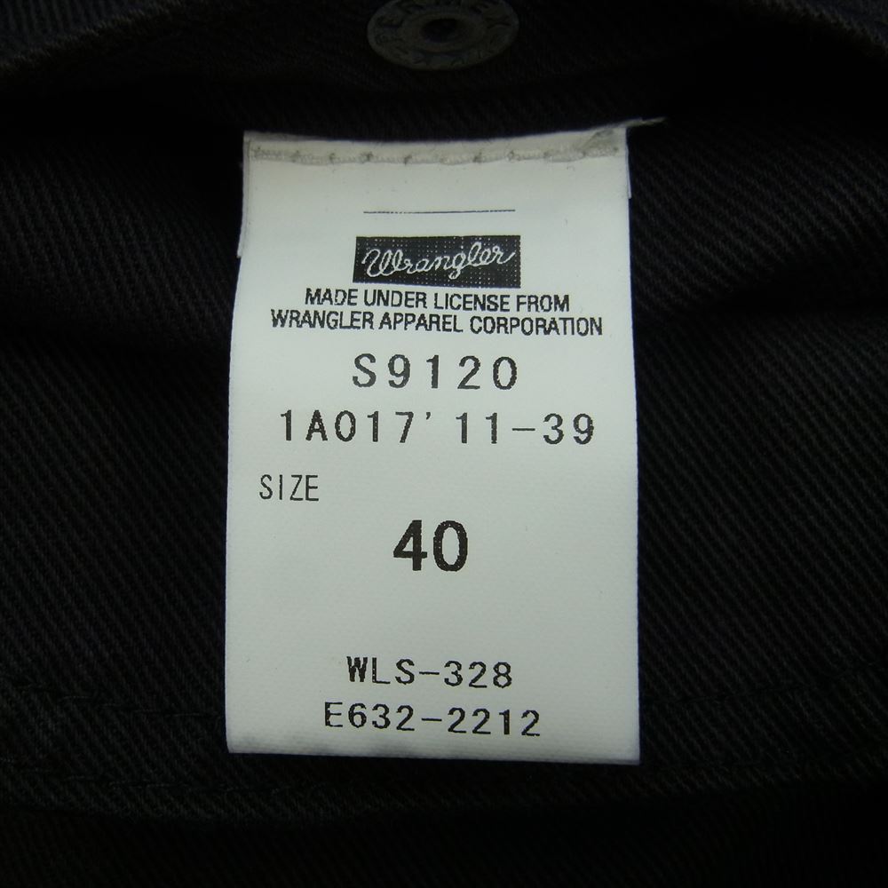 JOHN LAWRENCE SULLIVAN ジョンローレンスサリバン Wrangler ラングラー S9120 1A017 11-39 デニムジャケット Gジャン ブラック系 40【中古】
