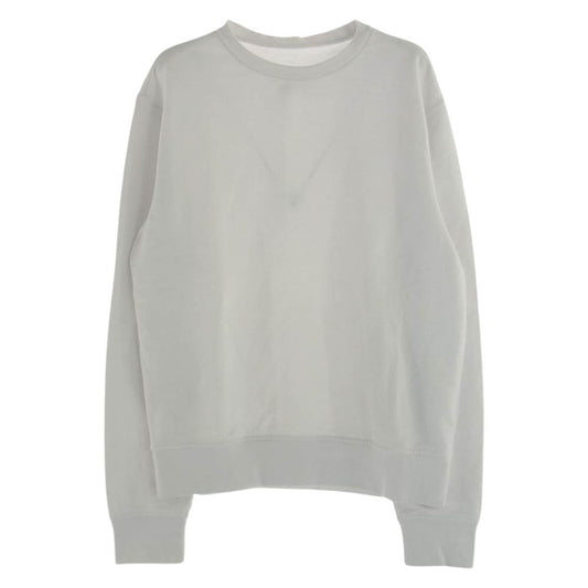 MAISON MARGIELA メゾンマルジェラ 18AW S50GU0074 14ライン ELBOW PATCHED CREW SWEAT SHIRT レザーエルボーパッチ スウェット トレーナー ホワイト ホワイト系 48【中古】