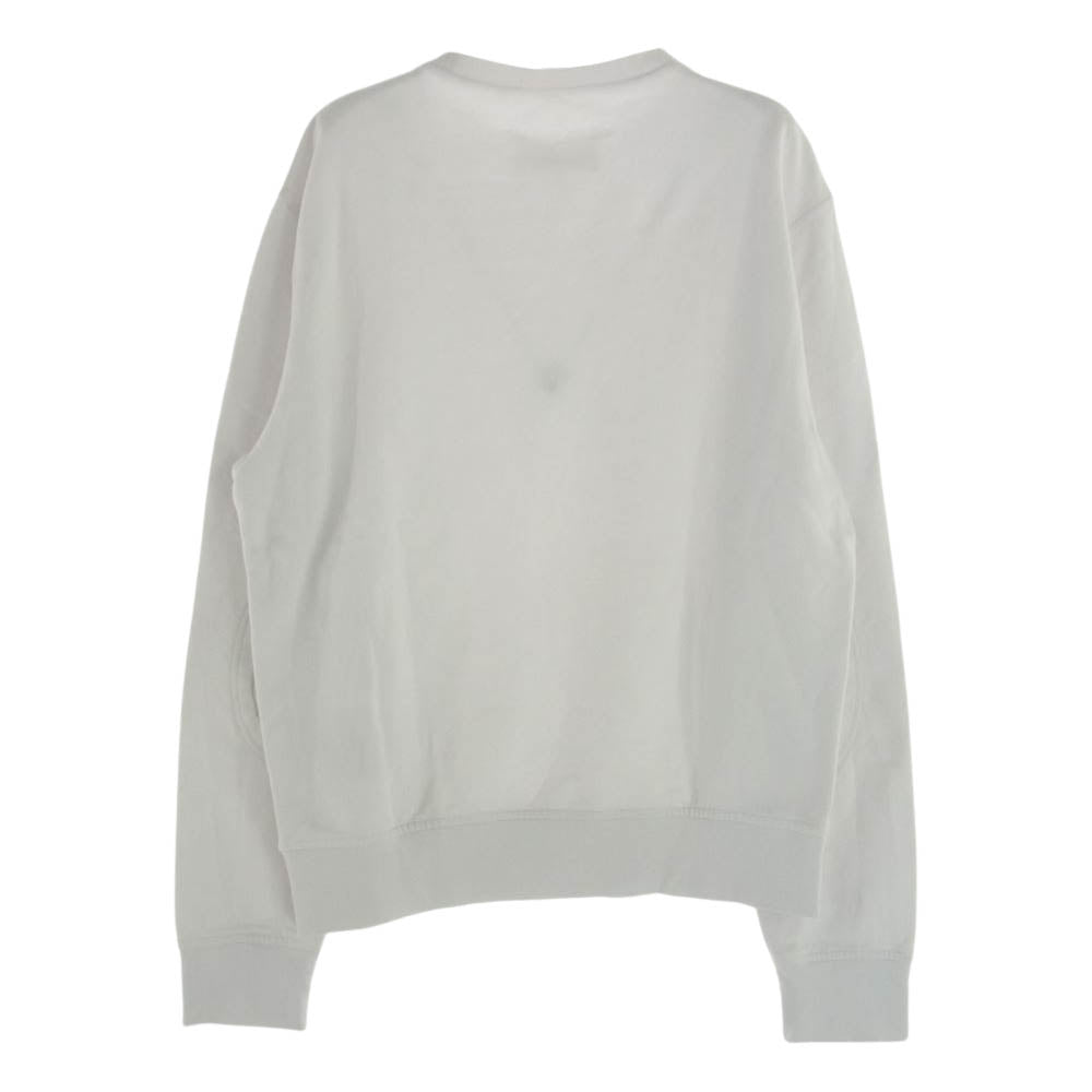 MAISON MARGIELA メゾンマルジェラ 18AW S50GU0074 14ライン ELBOW PATCHED CREW SWEAT SHIRT レザーエルボーパッチ スウェット トレーナー ホワイト ホワイト系 48【中古】