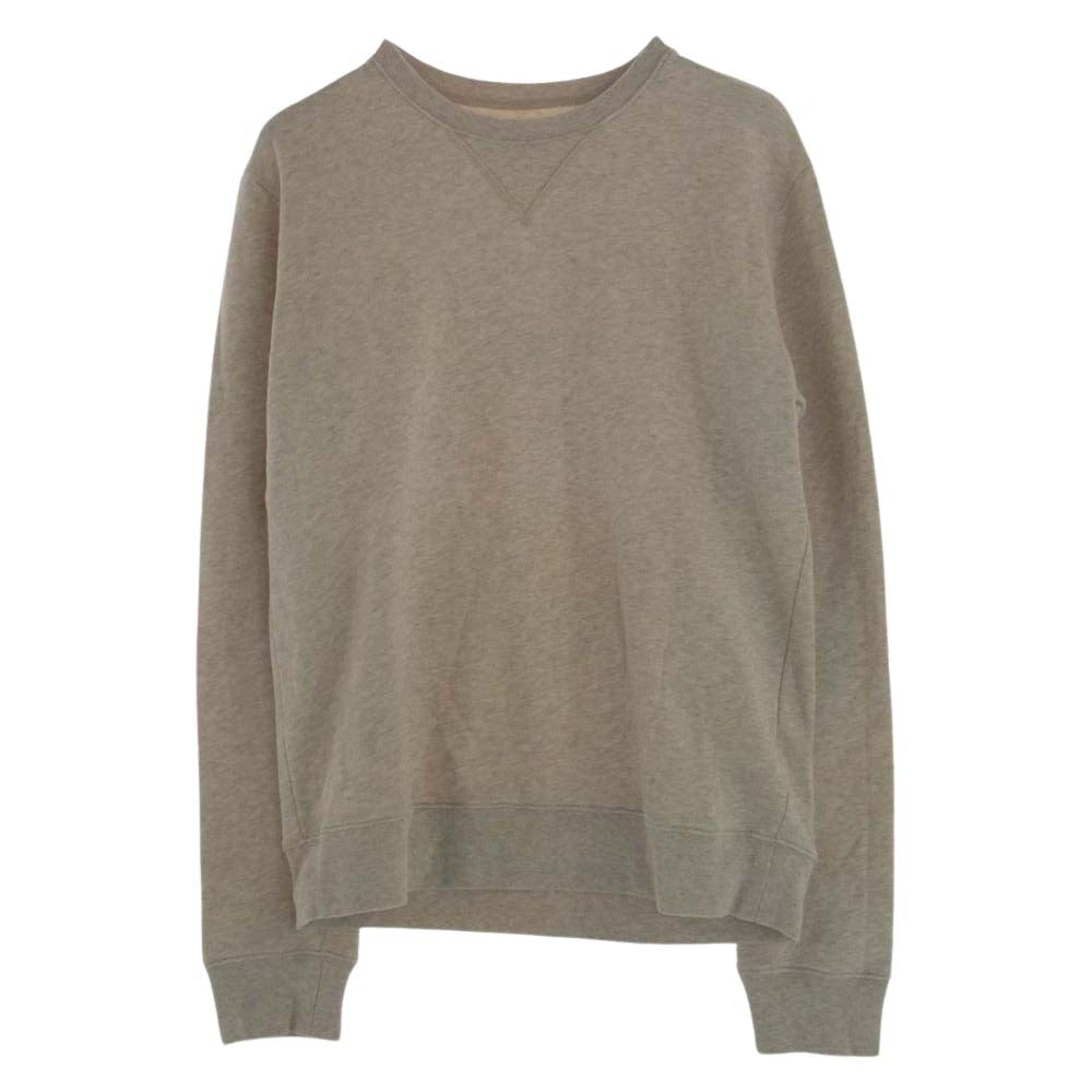 MAISON MARGIELA メゾンマルジェラ 16SS S50GU0027 14ライン ELBOW PATCHED CREW SWEAT SHIRT レザーエルボーパッチ スウェット トレーナー オフホワイト系 50【中古】