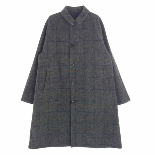 キャプテンサンシャイン KSSH7FCO01 TRAVELLER COAT ウールチェック リバーシブル トラベラー コート グレー系 ネイビー系 38【中古】