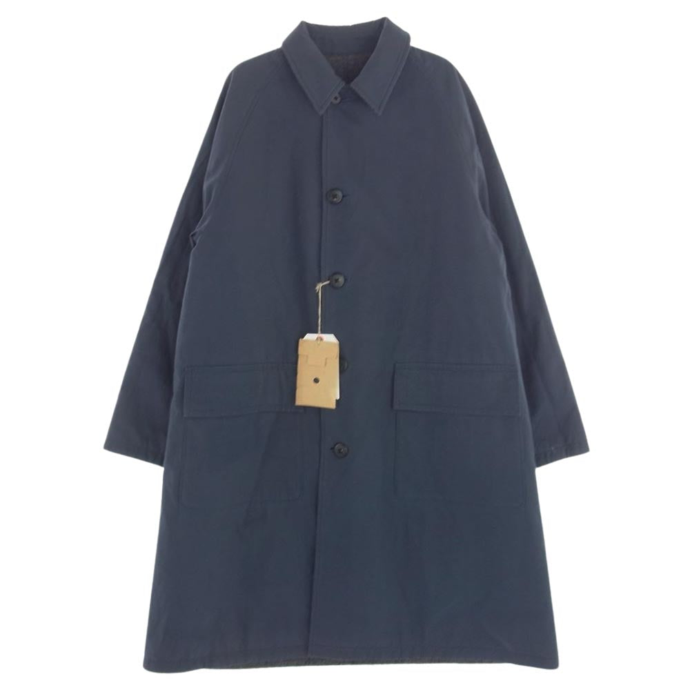 キャプテンサンシャイン KSSH7FCO01 TRAVELLER COAT ウールチェック リバーシブル トラベラー コート グレー系 ネイビー系 38【中古】