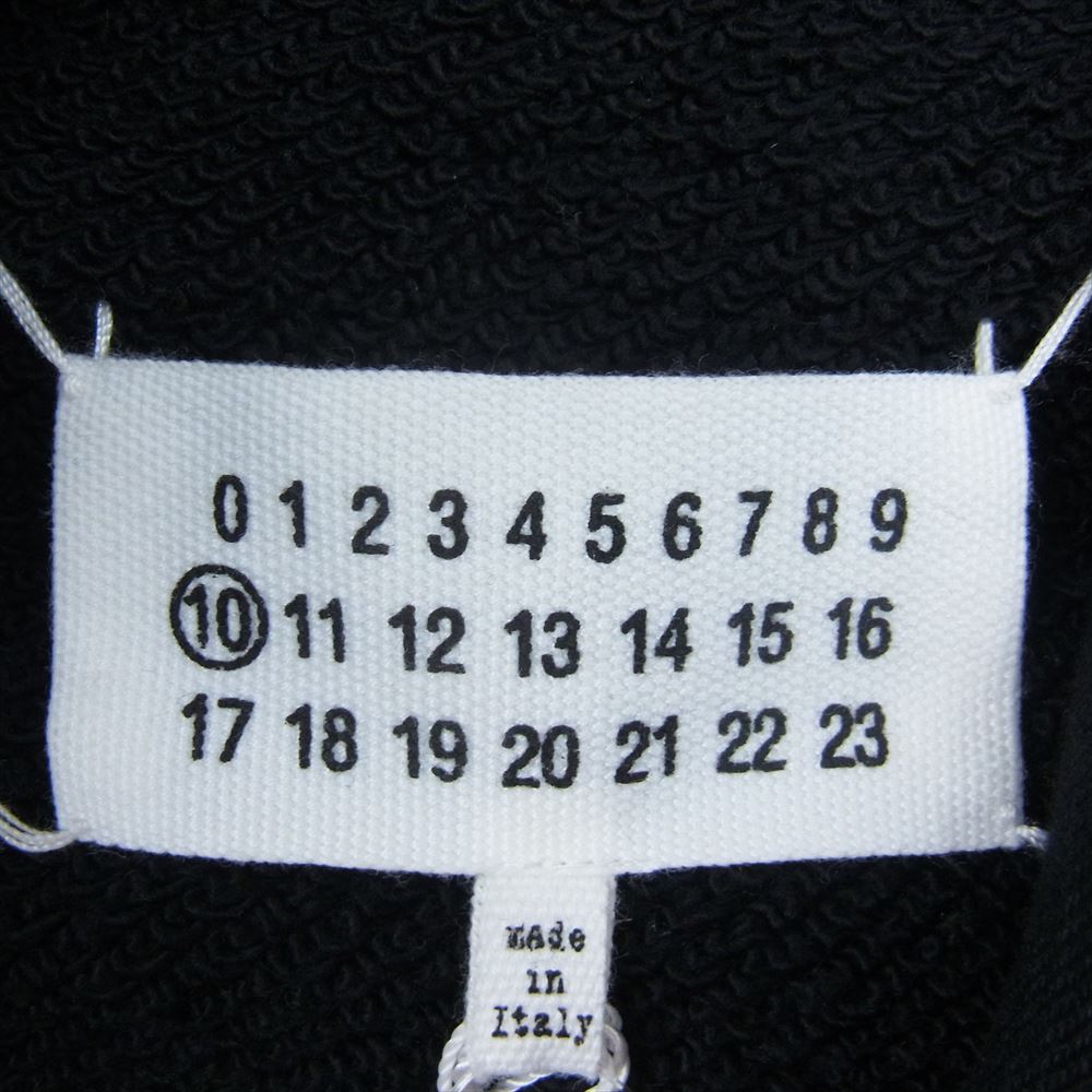 MAISON MARGIELA メゾンマルジェラ 20AW S50GU0151 DIAGONAL PAINT EFFECT HOODIE ペンキ加工 カレンダーロゴ オーバー サイズ プルオーバー パーカー ブラック系 46【美品】【中古】