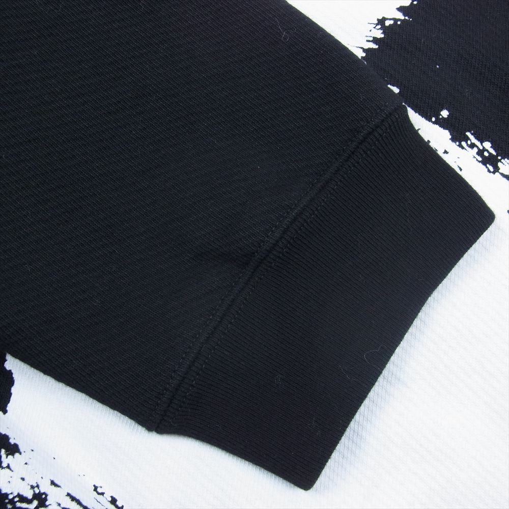 MAISON MARGIELA メゾンマルジェラ 20AW S50GU0151 DIAGONAL PAINT EFFECT HOODIE ペンキ加工 カレンダーロゴ オーバー サイズ プルオーバー パーカー ブラック系 46【美品】【中古】