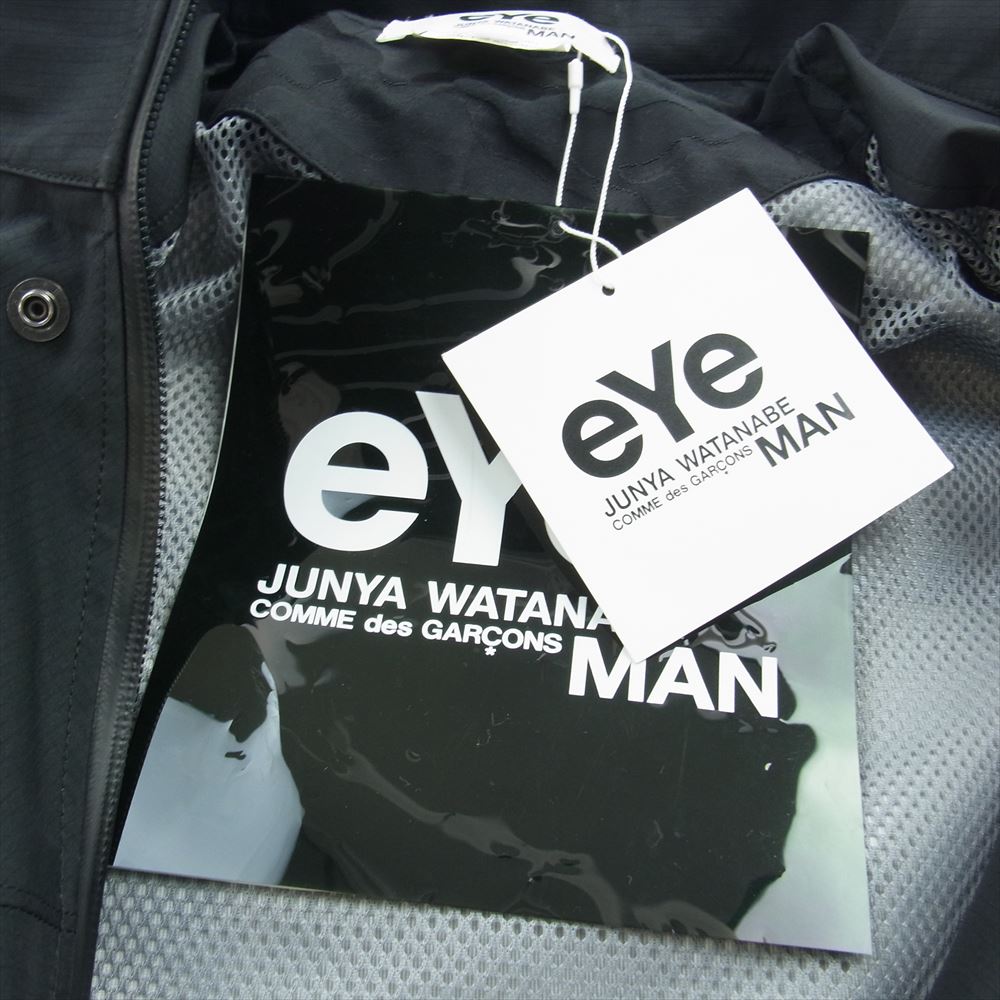 JUNYA WATANABE COMME des GARCONS MAN ジュンヤワタナベコムデギャルソンマン WC-J901-100 EYE アイ エステルリップストップ GORE-TEX J901 ゴアテックス フード収納可能 シェル ジャケット ブラック系 M【中古】