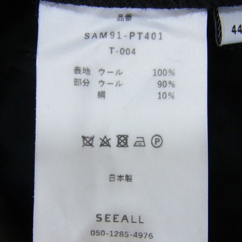 シーオール SAM91-PT401 SEAMLESS PANTS ウール スラックス パンツ ブラック系 44【中古】