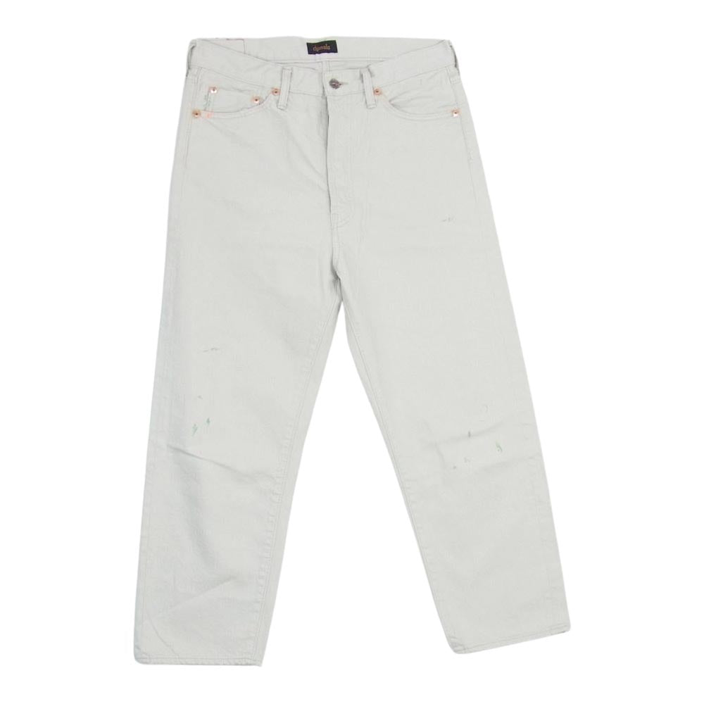 チマラ 日本製 フライボタン ペンキ加工 ペイント デニム パンツ ベージュ系 サイズ表記無【中古】