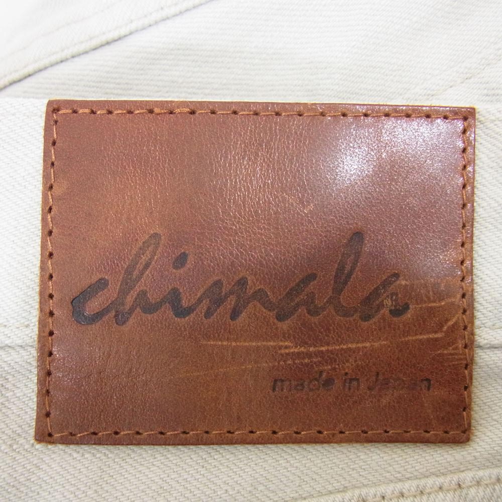 チマラ 日本製 フライボタン ペンキ加工 ペイント デニム パンツ ベージュ系 サイズ表記無【中古】