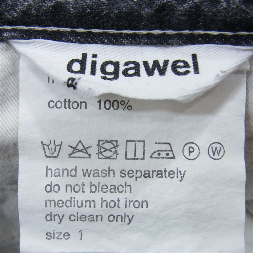 ディガウェル ケミカルウォッシュ テーパード デニム パンツ ブラック系 1【中古】